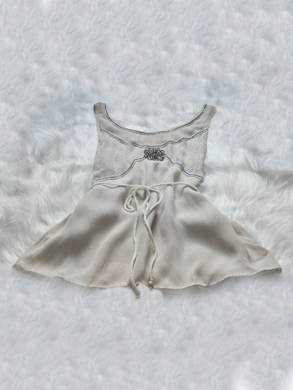 Matthew Williamson Cream Beaded Embellished Tank Top Size Small - Picture 5 of 14